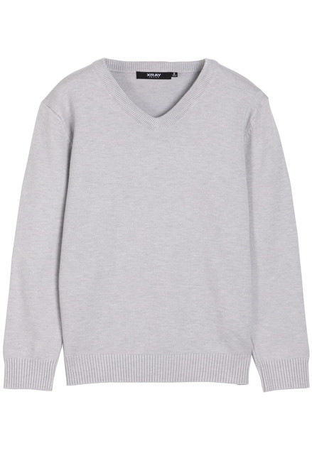Big Boys' & Little Kids Youth Long Sleeve V Neck Pullover Sweater