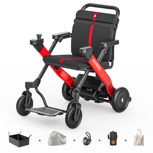 Adjustable Handle, Airline Approved, 18 Miles Long Range, Red, Left-Handed