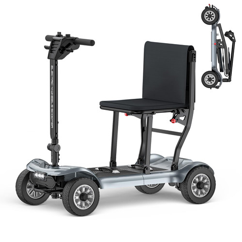 2 Batteries, Long Range, Airline Approved, Foldable Mobility Scooter (Silvery)