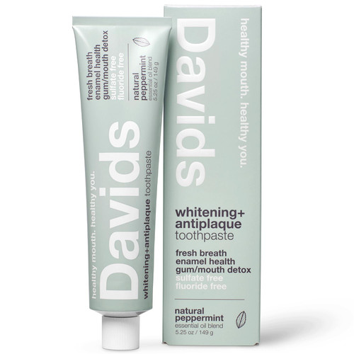 Davids Fluoride Free Toothpaste, Teeth Whitening, Antiplaque, SLS
