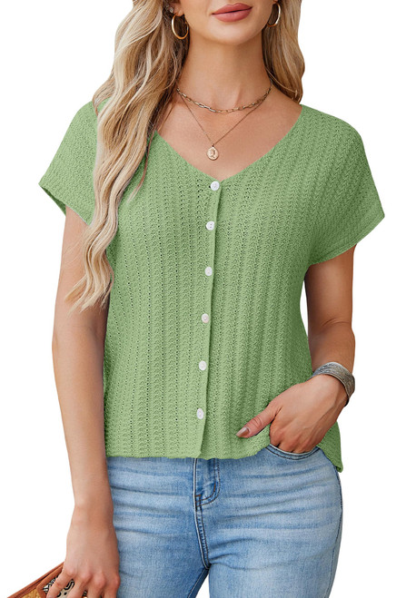Women Sweater Vest Button Up Casual V Neck