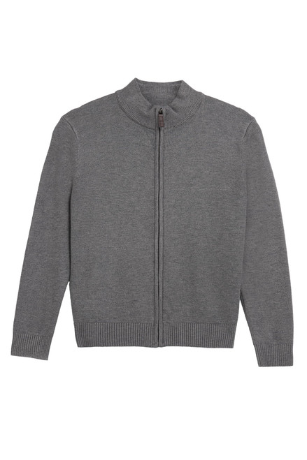 Full Zip Mock Neck Cardigan Sweater, Kids Classic Fit Soft Lightweight Knit Sweater