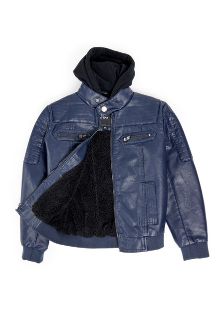 (S - XL), Kids Outerwear Coat, Motorcycle PU Leather Jacket for Boys