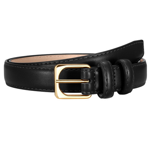 Womens Thin Leather Belt for Jeans Pants Dress Fashion Skinny