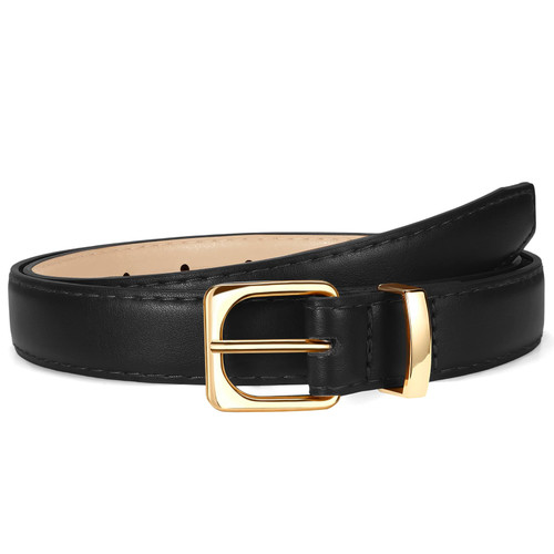 Womens Thin Leather Belt for Jeans Pants Dress Fashion Skinny
