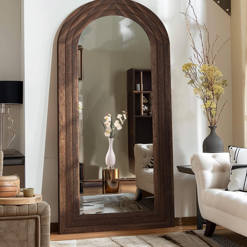 Vertical Hanging, Leaning Standing for Bedroom, Living Room, Brown