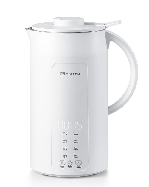 Beverages, Soy Milk Maker with Delay Start/Keep Warm/Self-Cleaning/Boiling, White