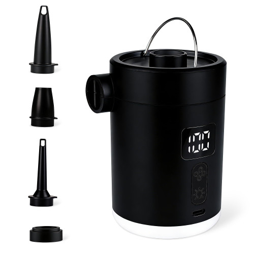 4 nozzles and 400LM light for air mattresses, pool floats and vacuum bags