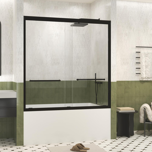 Glass,Easy to Clean,Matte Black (Matte Black, 60" W x 60" H)