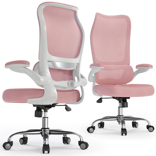 Gaming Chairs Mesh Backrest and PU Leather Seat for Home Reading Chairs to Adults(PIK)