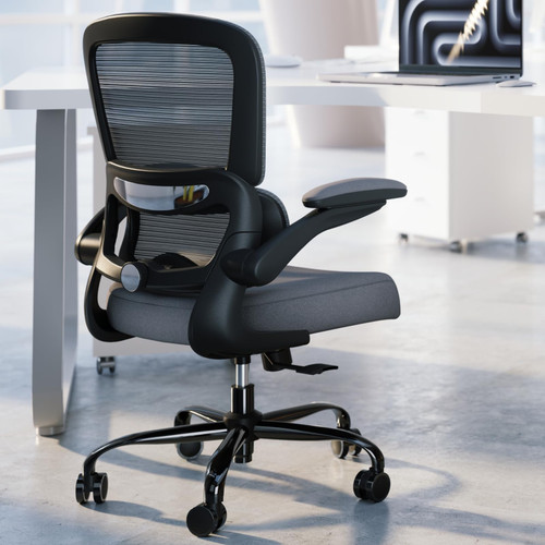TRALT Office Chair - Ergonomic Desk Chair with Adjustable Lumbar Support, Mesh Computer Chair, Executive Chair for Home Office Comfortable Lumbar Support (1, Fog Gray)