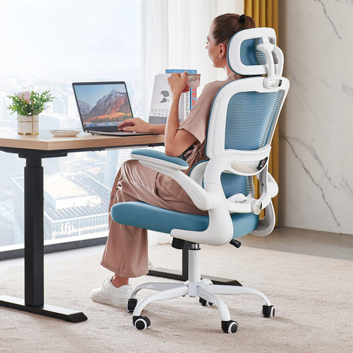 Chairs with Wheels, Comfortable Gaming Chairs (1, Sky Blue)