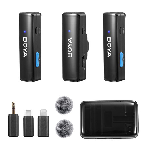 Wireless Lavalier Microphone for iPhone Android Smartphone Camera Noise Cancellation
