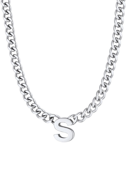 ChainsProMax Initial Letter Necklace for Men Women