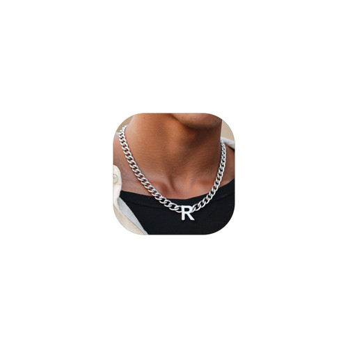 ChainsProMax Initial Letter Necklace for Men Women