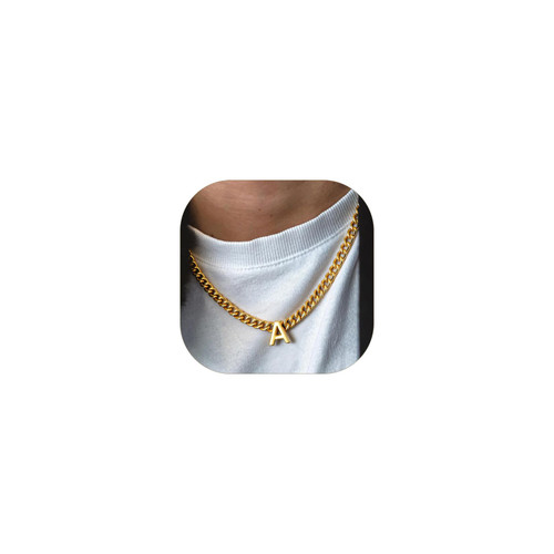 ChainsProMax Initial Letter Necklace for Men Women
