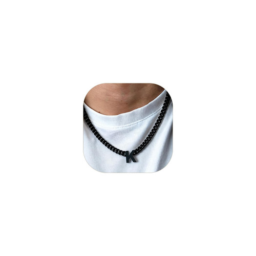 ChainsProMax Initial Letter Necklace for Men Women