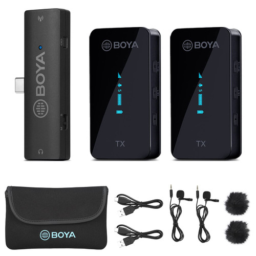 BOYA Wireles Lavalier Microphone,BY-XM6-S6 USB C Mini Wireless Clip Microphone Portable