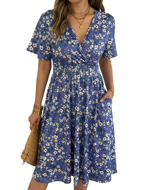 Womens Midi Floral Dress