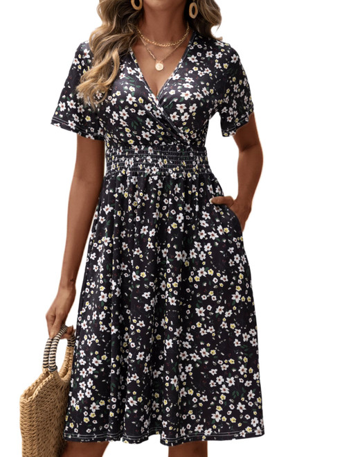 Womens Midi Floral Dress