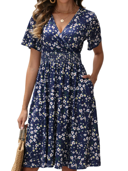 Womens Midi Floral Dress