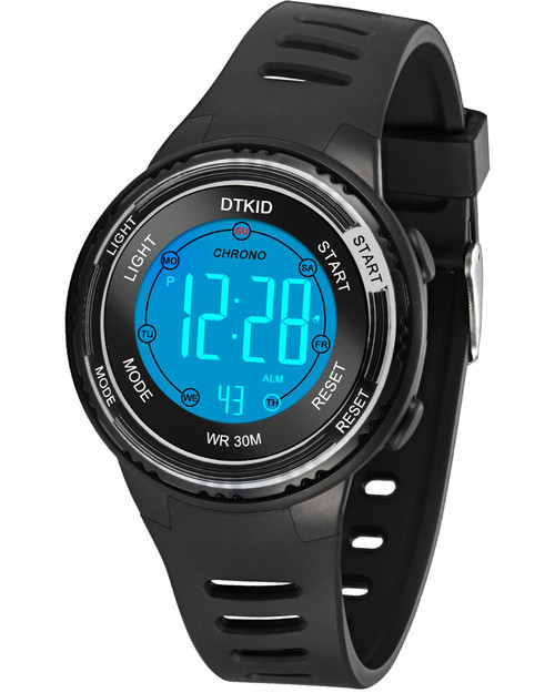 Digital Kids Watch 30 M Waterproof, 7 Color Lights Time Teaching Watch