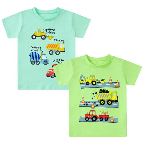 Lovekider Boys T-Shirts 2 Pcs - Soft Cotton Short Sleeve Shirts
