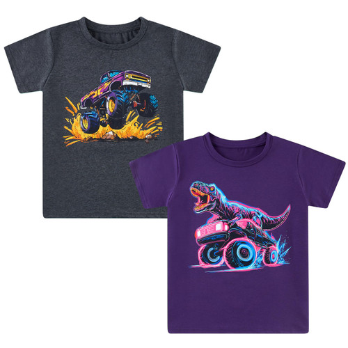 Lovekider Boys T-Shirts 2 Pcs - Soft Cotton Short Sleeve Shirts