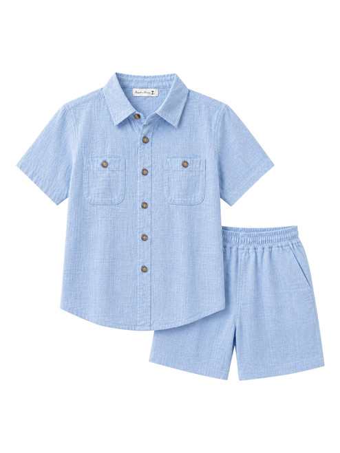 Boys' 2-Piece Clothing Set, Soft 100% Cotton, Loose Fit Summer Outfit
