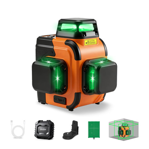 rechargeable battery, 40mW bright beam, self-leveling & durable