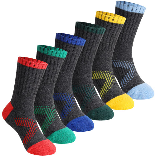 Kids Socks Boys Crew Athletic Half Cushioned Cotton