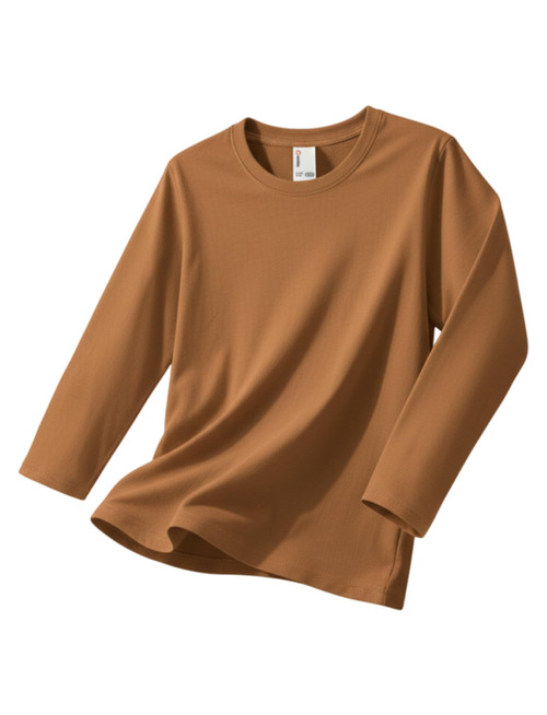 Long Sleeve Shirts Cotton Solid Crew Neck Basic Shirts