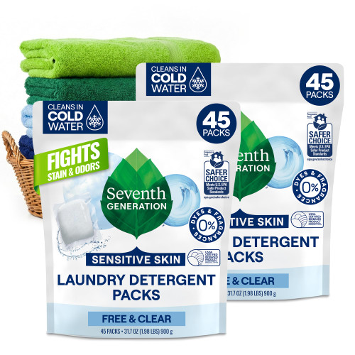 Free & Clear, 90 Loads (2 pouches, 45 Ct EA)