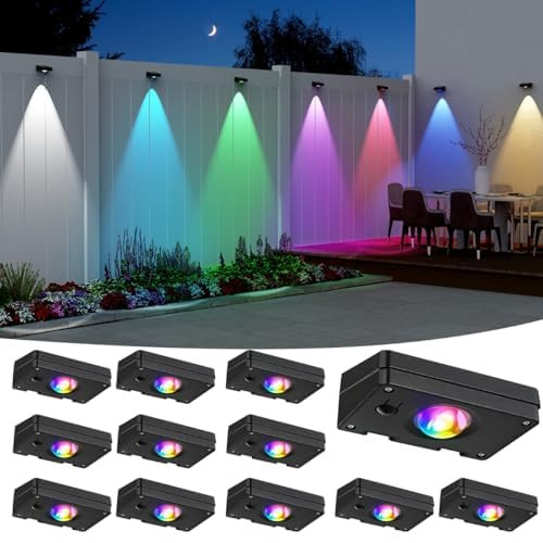 Solar LED Wall Light, RGB Color Changing Spotlight - Waterproof | Outdoor Garden Path