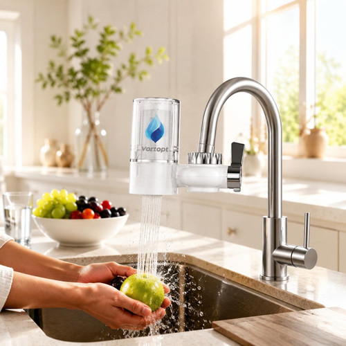 Filtration System, Reduces 99% Chlorine & Odor, with 1 Filter, White (T1)