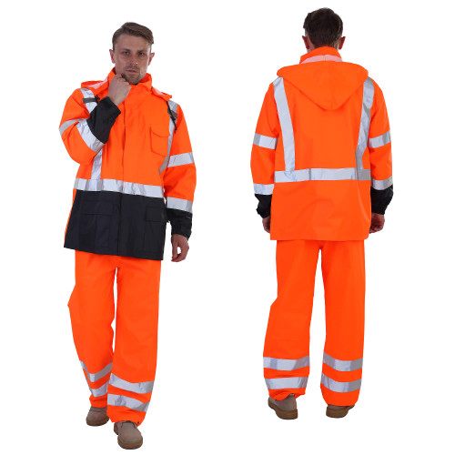 Mesh, Class 3 HighVisibility Rain Gear,Removable Hood