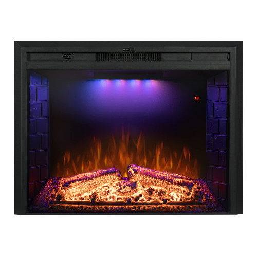 36'' Electric Fireplace Inserts, Recessed & Built in Wall Electric Fireplace Heater with Fire Crackling Sound