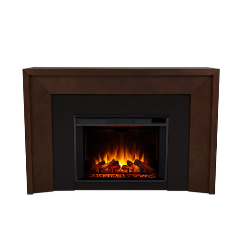 Real Flame Brooks 64” Grand Electric Fireplace with Mantel for Living Room or Bedroom