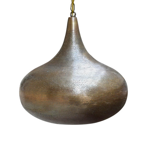 Simple Moroccan Hanging Lamp-Moroccan Chandelier (18 inches, Bronze)