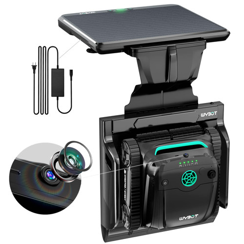 WYBOT S2 Solar Vision Robot Pool Vacuum for Inground Pools, Black Green