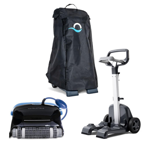 Dolphin Nautilus CC Plus Wi-Fi Automatic Robotic Pool Vacuum Cleaner, Includes Caddy and Classic Cover for Storage and Protection