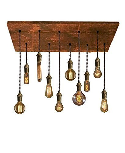 Reclaimed Wood Chandelier - 10 Pendant Light Unique Lighting Modern Chandelier