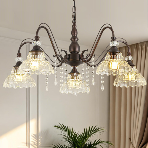 5-Light Vintage Chandelier in Oil Rubbed Bronze Finish