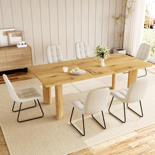 63-78.7'' MDF Dining Room Table Set, Space-saving for Kitchen, Nook