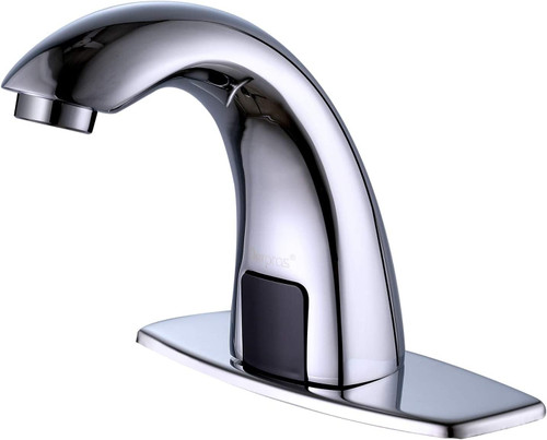 Bathroom Sink Faucet with Hole Cover Plate, Chrome