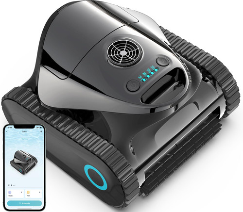 C1 Cordless Robotic Pool Cleaner with 180Mins, Obsidian | Wall Climbing & Waterline Cleaning, Long Runtime, Dual Layers
