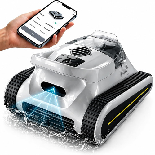 Pool Vacuum Robot for Inground Ground Pools | Wall&Waterline Climbing, Smart Navigation, 180mins Runtime, APP Control