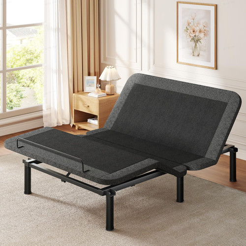 Tami Tami Full Adjustable Bed Frame, Independent Head and Foot Incline, Quiet Motor, Wired Remote, 3 Height Options