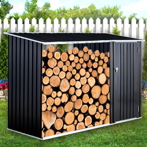 Outdoor Wood Shed and Rack 98"x41"x63.5", Fire Wood Storage Racks