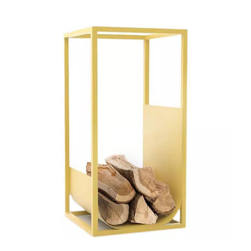 Heavy Duty Steel Firewood Rack Stand 23.6" Tall, Indoor Fireplace Log Holder